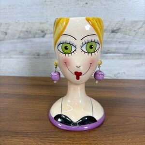 Lady‎ Vase by Babs Appletree Design Sugar High Social Collection Hand Painted